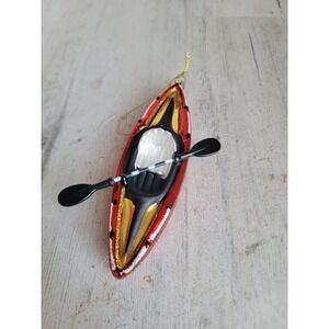 Glass red canoe paddle boat unique ornament Xmas home decor